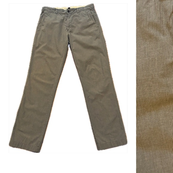 Banana Republic Gray Stripe Straight Fit Chino Pants 33/34 - Picture 1 of 9